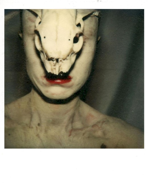 Birgit Jürgenssen, Untitled (self with skull)&nbsp;(1979)